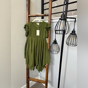 Girls Joyfolie Ruffle Sleeve Dress  Olive Green fall dress